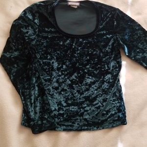 Forest Green Long Sleeve Crop Top